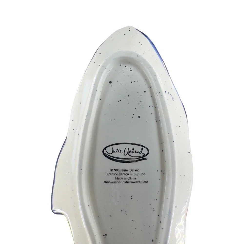 Julie Ueland Shorelines‎ Fish Salmon Dish Plate Ceramic Pottery 2000 Set 3